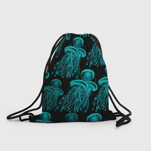 Рюкзак-мешок 3D Синие неоновые медузы 