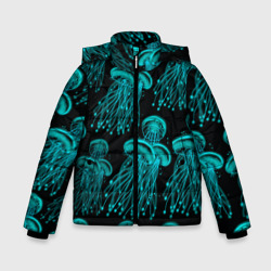 Зимняя куртка для мальчиков 3D Синие неоновые медузы 