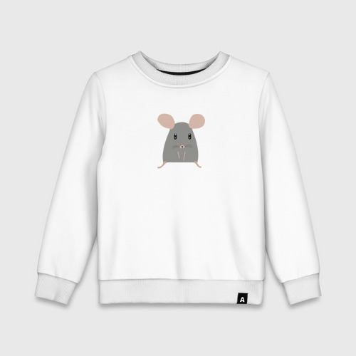 Детский свитшот хлопок с принтом Минималистичная мышь, вид спереди #2
