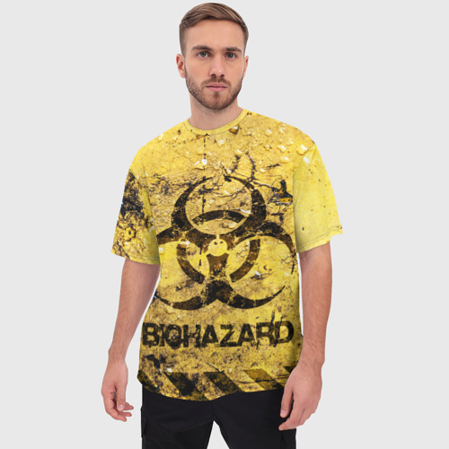 Мужская футболка oversize 3D Danger Biohazard, цвет 3D печать - фото 3