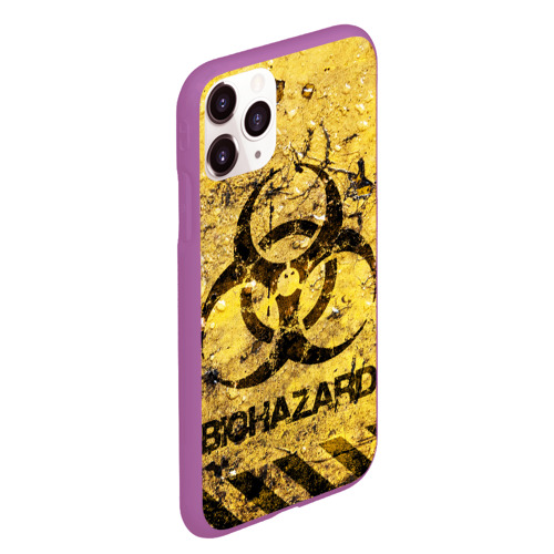 Чехол для iPhone 11 Pro Max матовый Danger Biohazard, цвет фиолетовый - фото 3