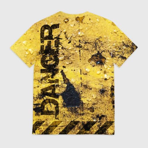 Мужская футболка 3D с принтом Danger Biohazard, вид сзади #1