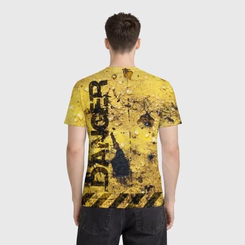 Мужская футболка 3D с принтом Danger Biohazard, вид сзади #2