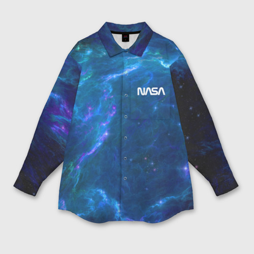 Женская рубашка oversize 3D с принтом Бескрайний космос - NASA, вид спереди #2