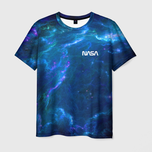 Мужская футболка с принтом Бескрайний космос - NASA, вид спереди №1