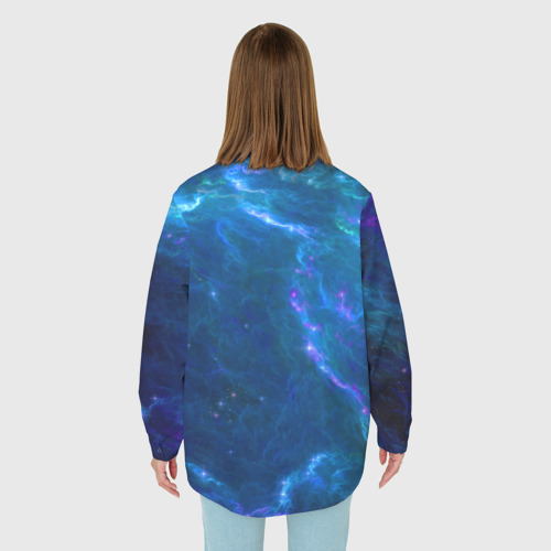 Женская рубашка oversize 3D с принтом Бескрайний космос - NASA, вид сзади #2