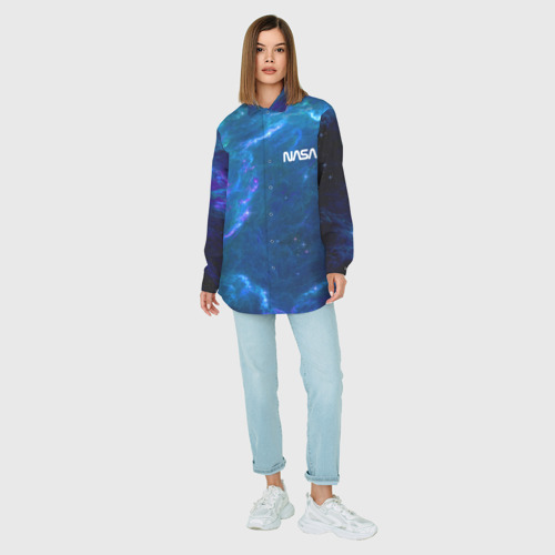 Женская рубашка oversize 3D с принтом Бескрайний космос - NASA, вид сбоку #3