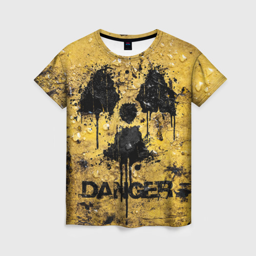 Женская футболка 3D с принтом Danger radiation, вид спереди #2