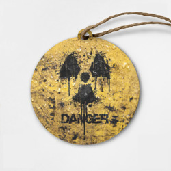 Деревянная игрушка круг Danger radiation