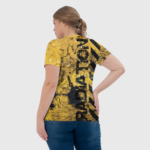 Женская футболка 3D с принтом Danger radiation, вид сзади #2