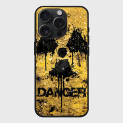 Чехол силиконовый для Apple iPhone 15 Pro матовый Danger radiation