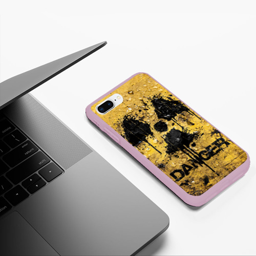 Чехол для iPhone 7Plus/8 Plus матовый Danger radiation, цвет розовый - фото 5