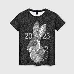 Женская футболка 3D Русский серый кролик 2023