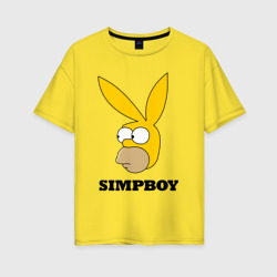 Женская футболка хлопок Oversize Simpboy - rabbit Homer