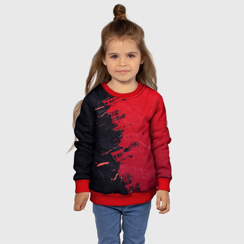 Детский свитшот 3D с принтом Черное и красное, фото #4