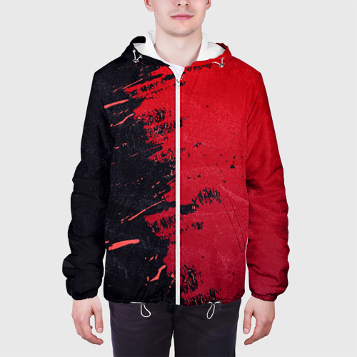 Мужская куртка 3D Черное и красное, цвет 3D печать - фото 4