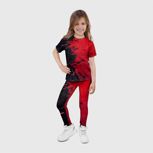 Детские леггинсы 3D с принтом Черное и красное, фото #4