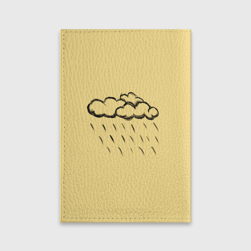 Обложка для паспорта матовая кожа Человек под дождем, цвет желтый - фото 2