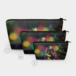 Косметичка 3D Новогодний котик с гирляндой - фото 2