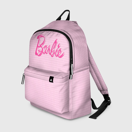 Рюкзак 3D Барби - логотип на клетчатом фоне