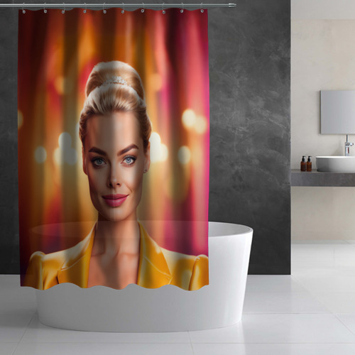 Штора 3D для ванной Нейросеть - Барби Марго Робби - фото 3