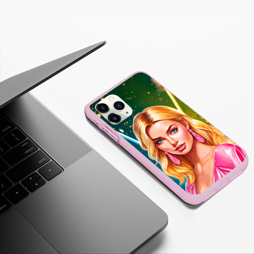 Чехол для iPhone 11 Pro Max матовый Нейросеть - Барби Марго Робби аниме, цвет розовый - фото 5