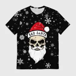 Мужская футболка 3D Christmas Bad Santa