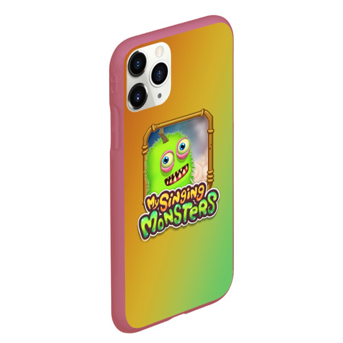 Чехол для iPhone 11 Pro Max матовый My Singing Monsters - Зерномех, цвет малиновый - фото 3