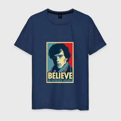 Мужская футболка хлопок Believe in Sherlock