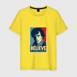 Мужская футболка хлопок Believe in Sherlock