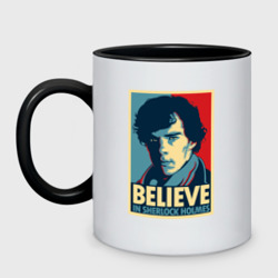 Кружка двухцветная Believe in Sherlock