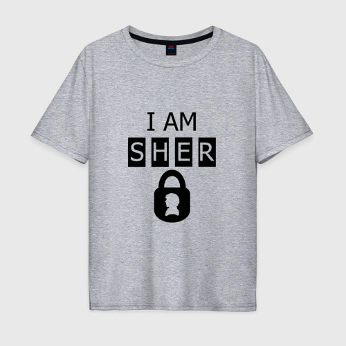 Мужская футболка хлопок Oversize с принтом I am Sher locked, вид спереди #2