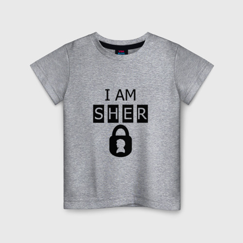 Детская футболка хлопок с принтом I am Sher locked, вид спереди #2