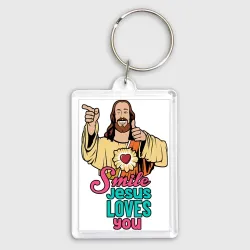 Брелок прямоугольный 35*50 Jesus Christ love u
