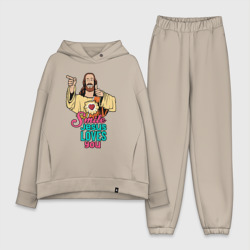 Женский костюм хлопок Oversize Jesus Christ love u