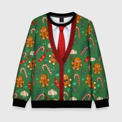Детский свитшот 3D Новогодний свитер с печеньками