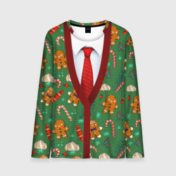 Новогодний свитер с печеньками – Лонгслив с принтом купить со скидкой в -20%