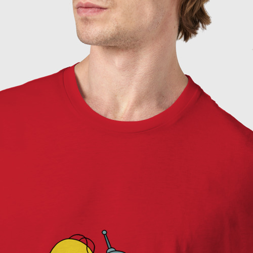 Мужская футболка хлопок Drunk Homer and Bender, цвет красный - фото 6
