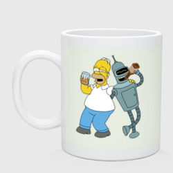 Кружка керамическая Drunk Homer and Bender