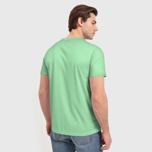 Мужская футболка 3D с принтом Мятный радуга, вид сзади #2