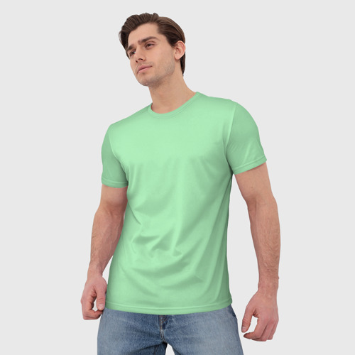 Мужская футболка 3D с принтом Мятный радуга, фото на моделе #1