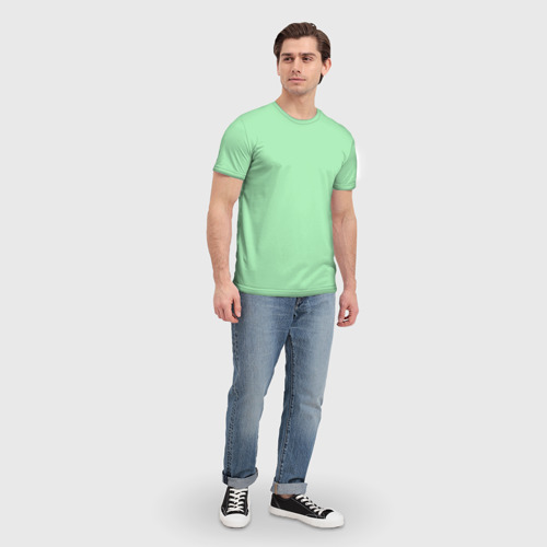 Мужская футболка 3D с принтом Мятный радуга, вид сбоку #3