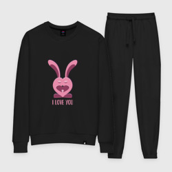 Женский костюм хлопок Розовый кролик любит тебя