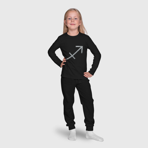 Детская пижама с лонгсливом хлопок Стрелец - зодиак, цвет черный - фото 7