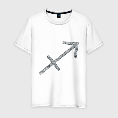 Мужская футболка из хлопка с принтом Стрелец - зодиак, вид спереди №1