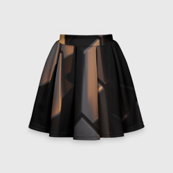 Абстрактные тёмные геометрические блоки – Детская юбка-солнце 3D с принтом купить
