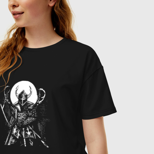 Женская футболка хлопок Oversize The mad knight, цвет черный - фото 3