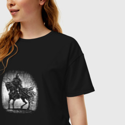 Женская футболка хлопок Oversize Воин на коне - фото 2