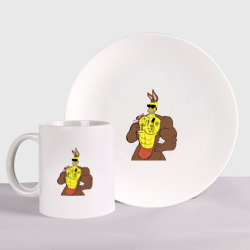 Набор: тарелка + кружка Homer Simpson - mighty rabbit