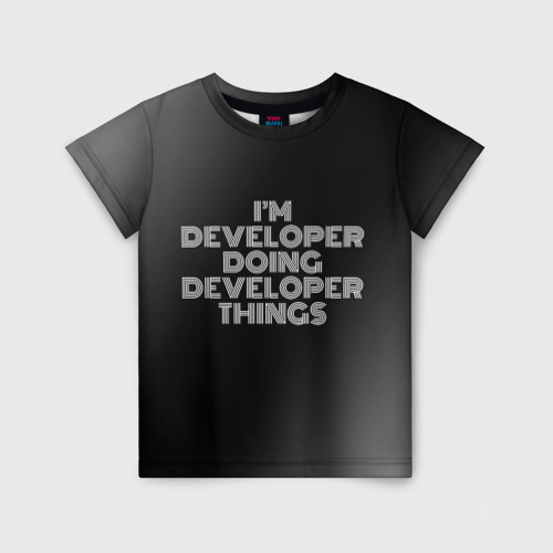Детская футболка 3D I'm developer doing developer things: на темном, цвет 3D печать